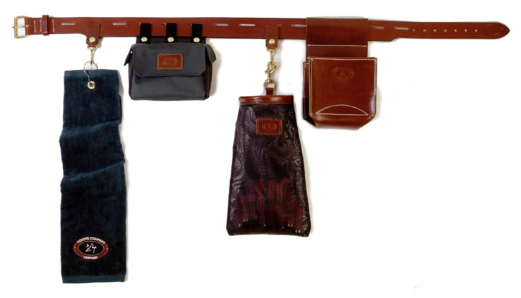 Set of waist belt with 2 trap & skeet shooting bags 