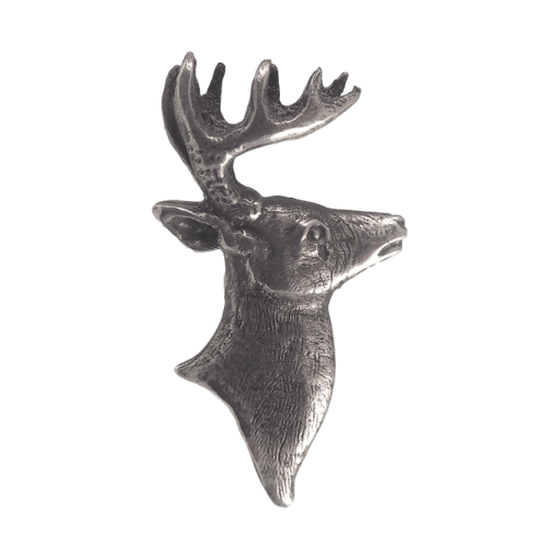 silver deer head accent for belt