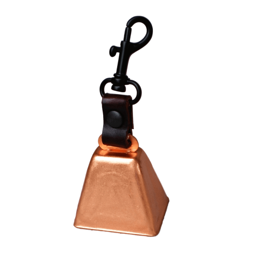Detachable Copper Dog Bell with Leather Strap and Snap Bolt
